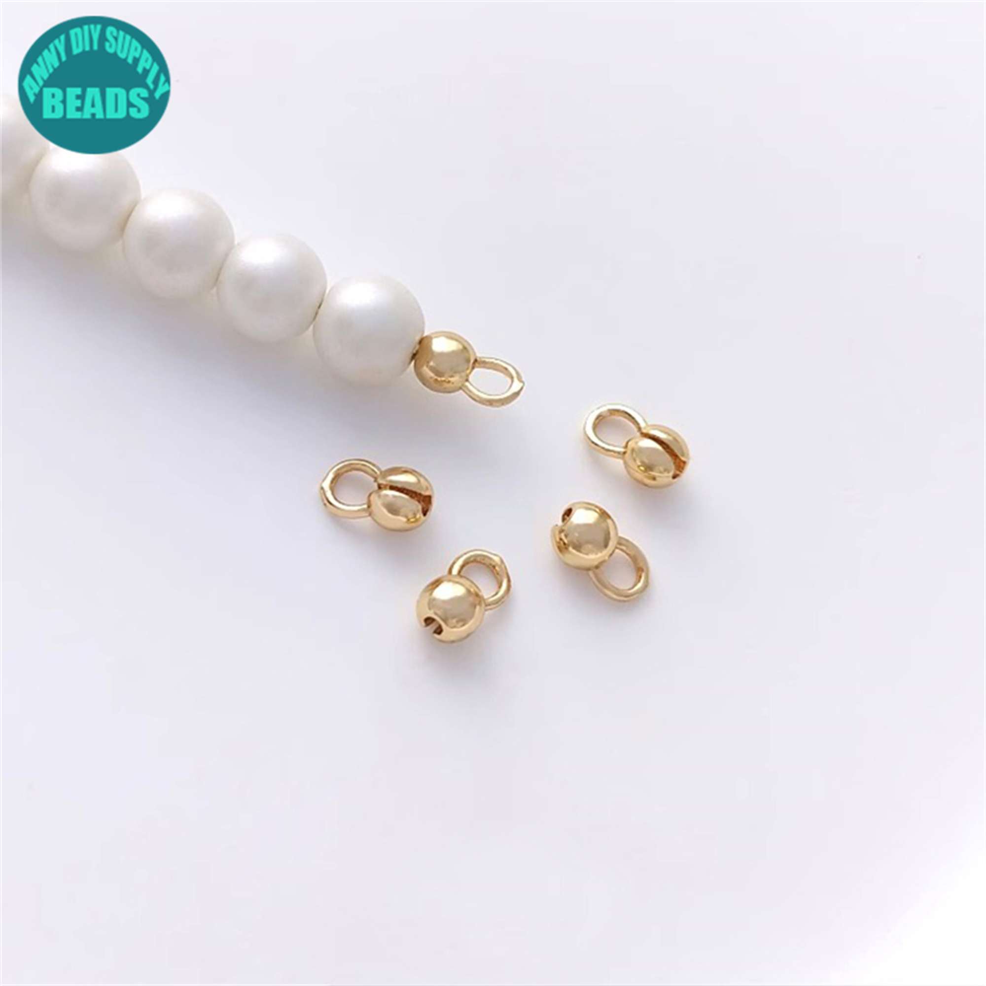 Wholesale Lot: 100pcs 5mm Gold Plated Copper Crimp Knot Covers & End Beads - Jewelry Making Findings