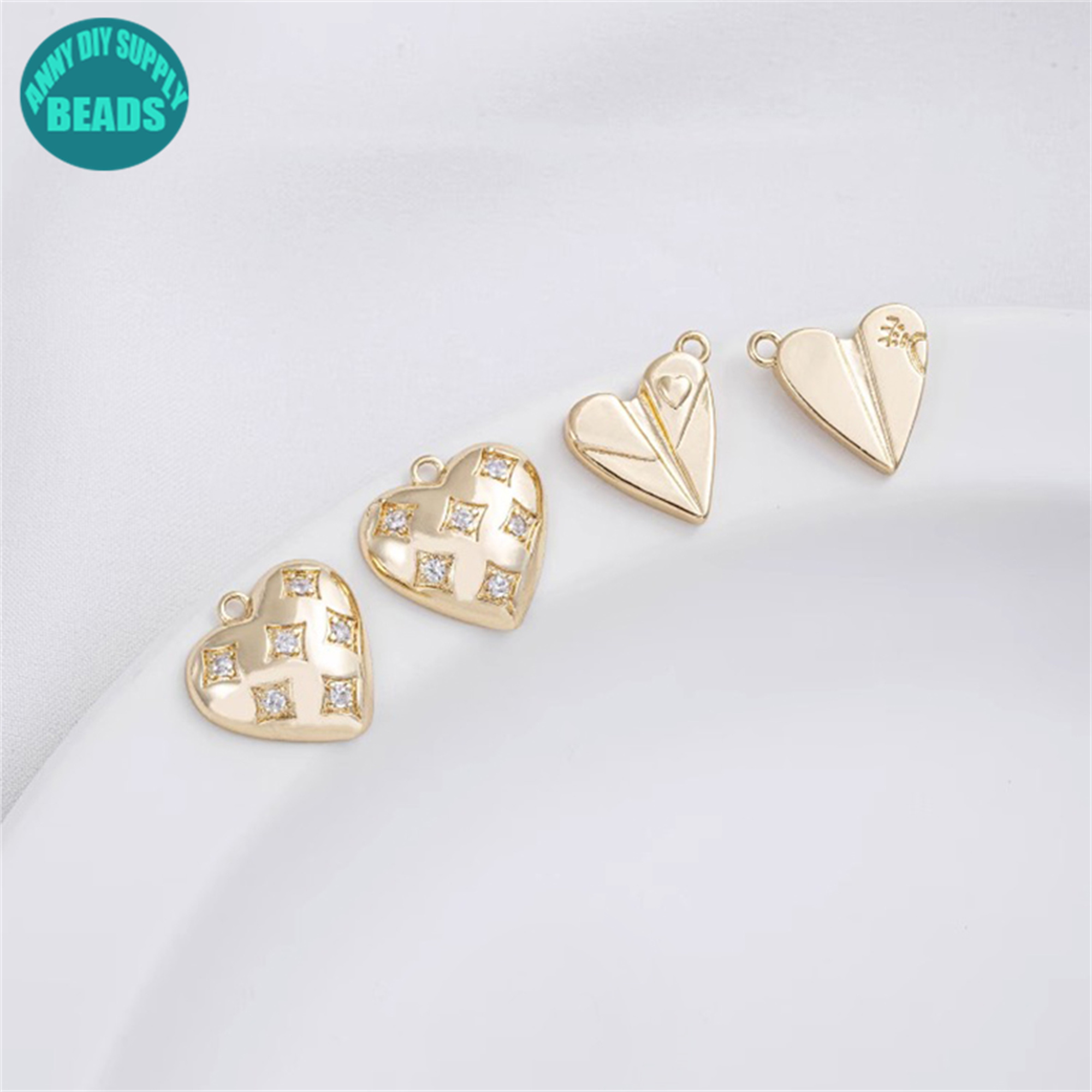 14k Gold Plated Brass Heart Charm,Gold Plated Charm,Paper Airplane Heart  Charm,Jewelry Charms,Bracelet Charm,Necklace Charm – Annies little things